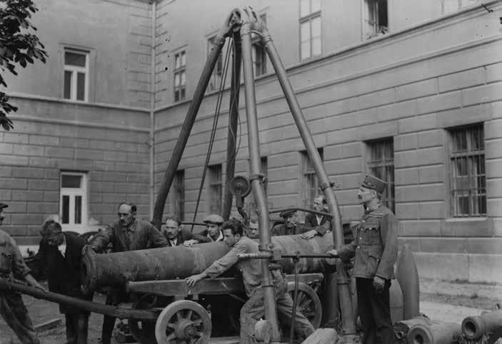 mozgatása A Kapisztrán téri ágyúk átszállítása a bástyákra, 1935.