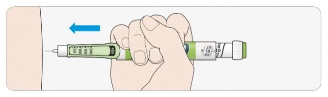 Ha nehezen tudja benyomni az adagológombot, ne erőltesse, mivel ettől eltörhet a toll. Lásd alább segítségként az pontot.