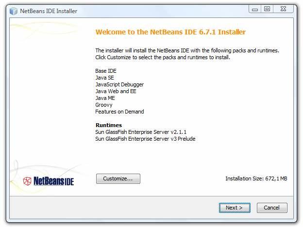 A RESTful webszolgáltatás támogatásához telepítsük a CD-n található netbeans-6.7.1-mljava-windows.