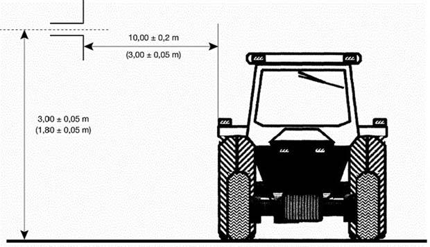 02015R0208 HU 09.06.2018 002.001 99 Az antenna helyzete a traktorhoz viszonyítva Elölnézet Dipól antenna a sugárzás függőleges összetevőjét mérő helyzetben 2.