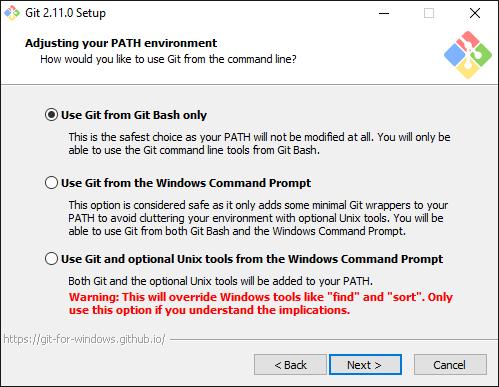 A git-es parancsok csak a git bash alkalmazásból lesznek