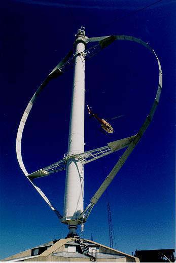 5D távolság turbina maximális teljesítménye: 2 1 3 D π ρv 2 4 egységnyi földterületre vetítve: 2 1 3 D π ρv 3 2 4 ρv π = 2 ( 5D) 200 Függőleges tengelyű szélmotorok Darrieus kerekek