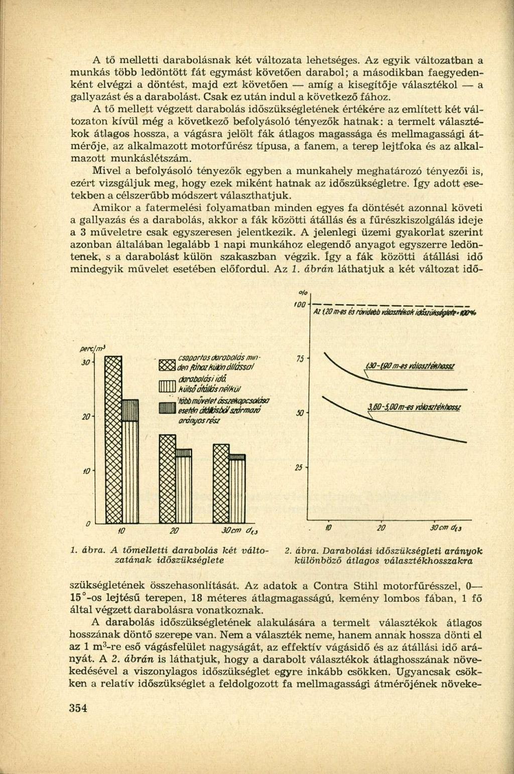 o/o 100- Ai UOm-es esrmiőibb rólosztékok időszükséglete-t A tő melletti darabolásnak két változata lehetséges.