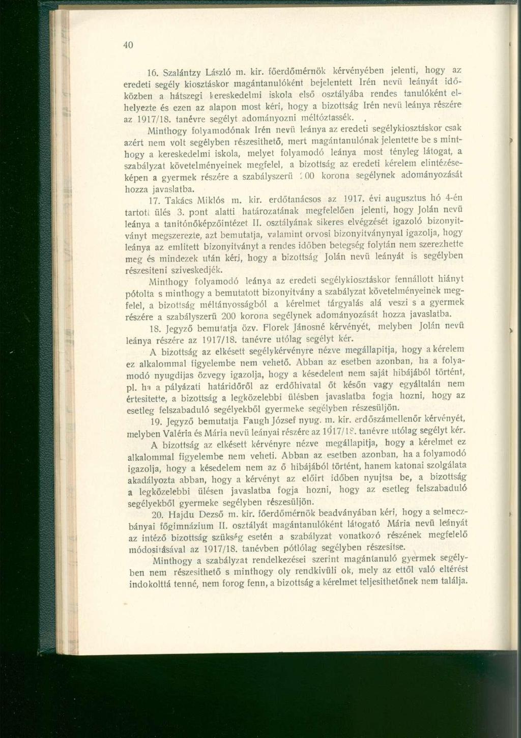 16. Szalántzy László m. kir.