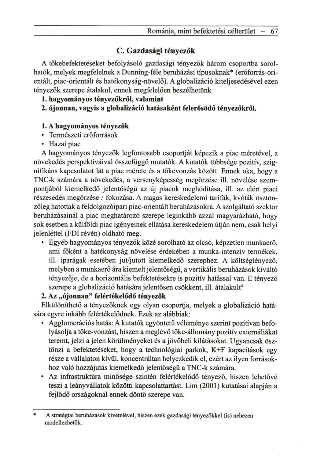 Románia, mint befektetési célterület ~ C.