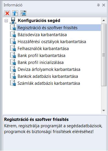 Funkció (elvárt művelet) Leírás (A funkcióhoz kapcsolódó leíró szöveg az információs ablak alsó részén látható.