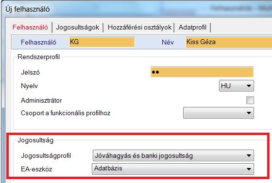 1. 1.Ha a felhasználó kommunikálni fog a bankjával, olyan jogosultságprofilt adjon meg, amely banki jogosultsággal rendelkezik. 2. Minden egyes felhasználót rendeljen össze a megfelelő céggel.