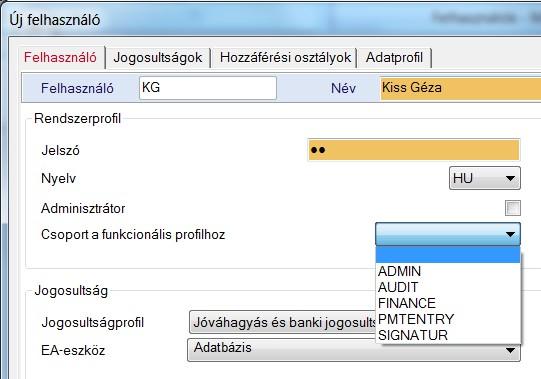 A felhasználók karbantartása után a következő lépés a bankprofilok karbantartása. Sz.