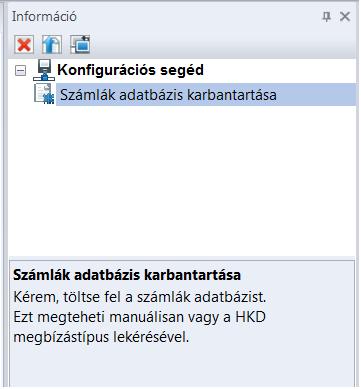 A konfigurációs segéd által javasolt utolsó beállítási feladat a számlák karbantartása és felülvizsgálata. Sz.