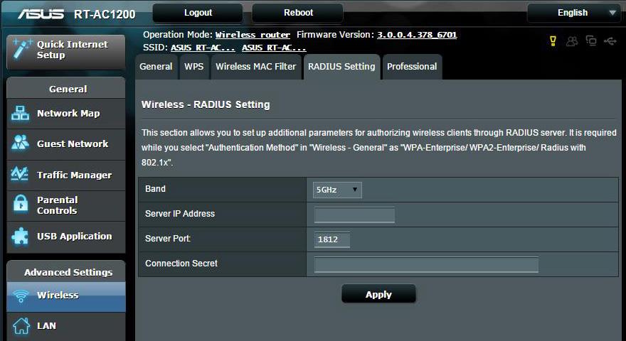 4.1.4 RADIUS beállítás A RADIUS (Remote Authentication Dial In User Service) beállítás egy külön biztonsági réteget nyújt, amikor a WPA-Enterprise, WPA2-Enterprise, vagy Radius 802.