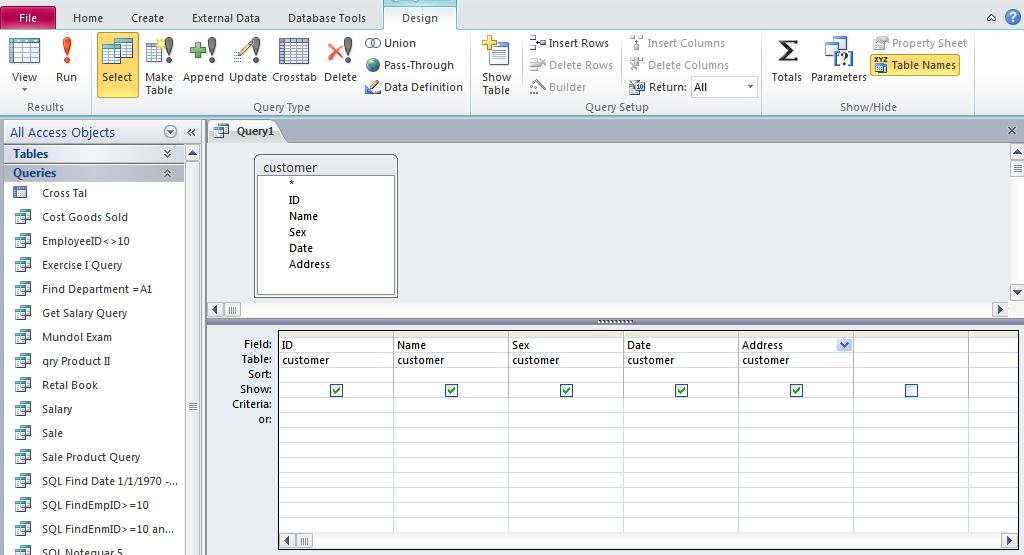 query dmbugelakgñkrtuvcuc eli Create > cuc query wizard