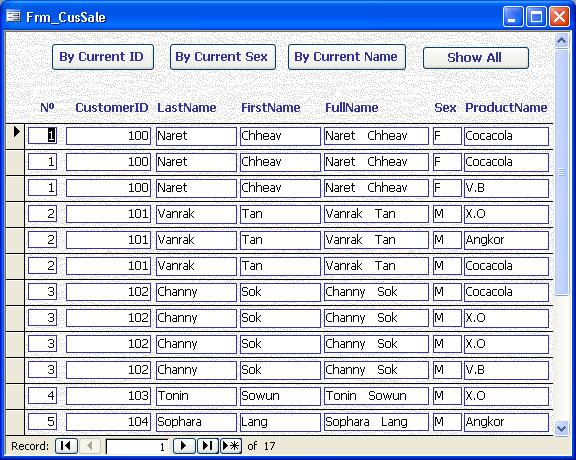 cmenké Button Open Form & Report RtUvykCMhanrbs; Table & Query mkgnuvtþn¾. Current Cursor II.