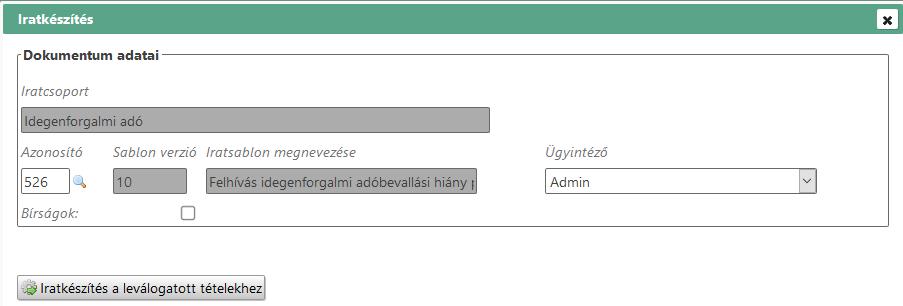 indított iratkészítés célja elsősorban hiánypótlásra történő felhívások készítése az Éves bevallások kimutatása tábla adatai alapján.