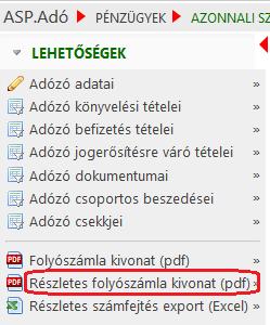 vii. Ezt követően a program létrehozza a dokumentumokat, majd visszalép a Végrehajtási eljárások menübe, ahol megtekinthetők a megképzett eljárások.