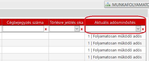 Ennek érdekében új oszlopként bevezetésre került az Adóalap, az Adózás alapja és az Adómérték oszlop, illetve az oszlopsorrend is módosításra került az alábbiak szerint: Az Adózás alapja oszlopnak a