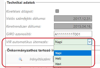 Lehetőség van arra is, hogy az átadás ütemezetten, automatikusan megtörténjen minden tábla esetében (a zárási és a gazdálkodási összesítőknél és az értékvesztési adatoknál ez az összes elkészített,