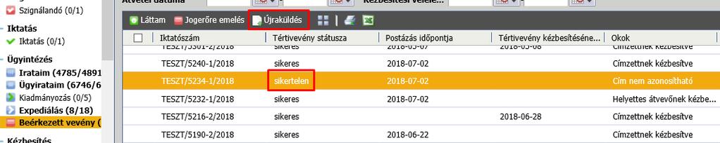Ez a funkció megegyezik az ügyirattérképen az alszám adatoknál a "További adatok" fülön található jogerő