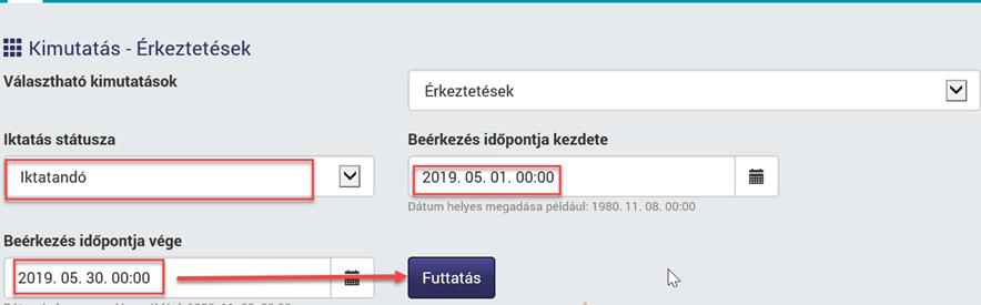 A funkció elvárt működéséhez az adott kimutatás valamennyi értékének
