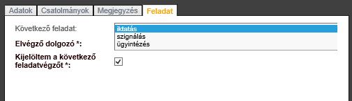 Ha főszámot küldünk szignálásra, a főszám ügyintézésre kerül a szignálóhoz.