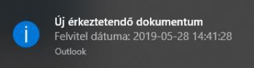 Bejövő email érkeztetendőnek jelölése Az érkeztetendőnek jelölendő email megnyitását követően kattinsunk az iktatás ikonra.
