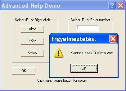 Ha egy vezérl (gomb, adatbeviteli mez ) fölött az egér jobb fülére kattintunk, akkor jelenjen meg angol nyelv popup szöveg. A megjelenítend szöveget fájlban tároljuk.