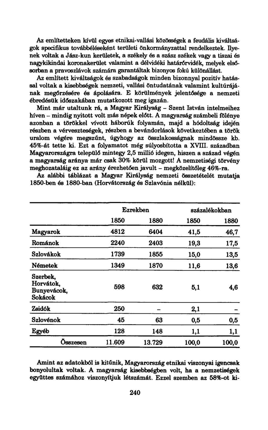 Az említetteken kívül egyes etnikai-vallási közösségek a feudális kiváltságok specifikus továbbéléseként területi önkormányzattal rendelkeztek.