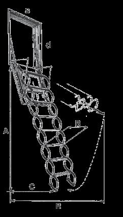 VERTICALE Ollós padlásfeljáró Falba építhető padlásfeljáró farostlemezből készült egyszerű fedéllel.