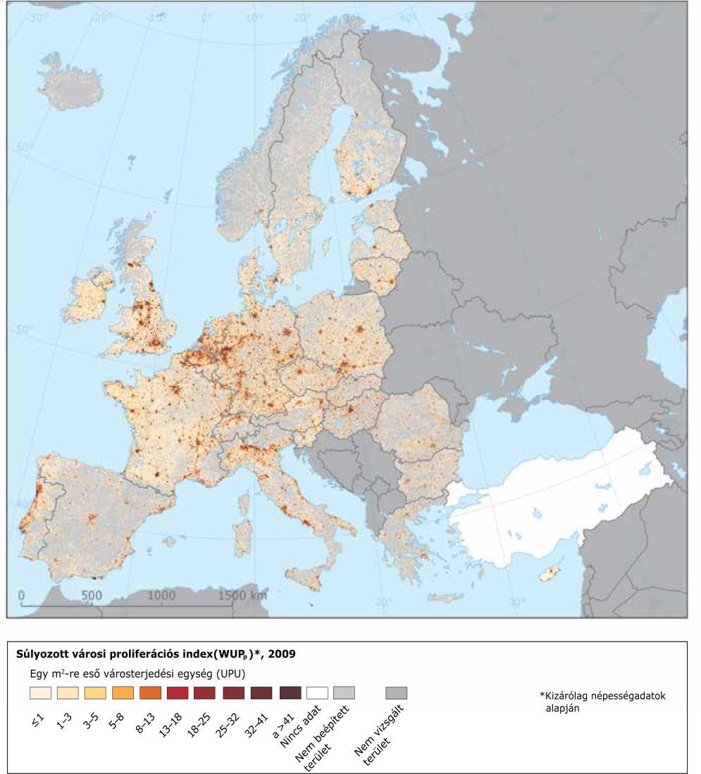 A VÁROSI SZÉTTERÜLÉS MÉRTÉKE AZ EURÓPAI ORSZÁGOKBAN A városi szétterülés mértékében jelentős regionális különbségek tapasztalhatók, nemzetközi és hazai összehasonlításban is.