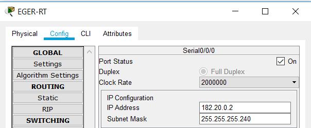 A forgalomirányítók rendelkezzenek minimum egy Ethernet interfésszel, amelyek legalább 100 Mb/s sebességűek, valamint két szinkron soros interfésszel! b. A kapcsolók legalább 8 portosak legyenek! c.