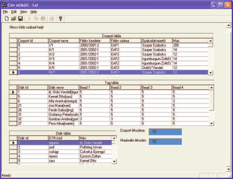 Elemi alkalmazások fejlesztése IV. Adatbázis-kezelés ActiveX vezérl ı kkel - 2 Adatbázis-kezelés ActiveX vezérl k alkalmazásával II.