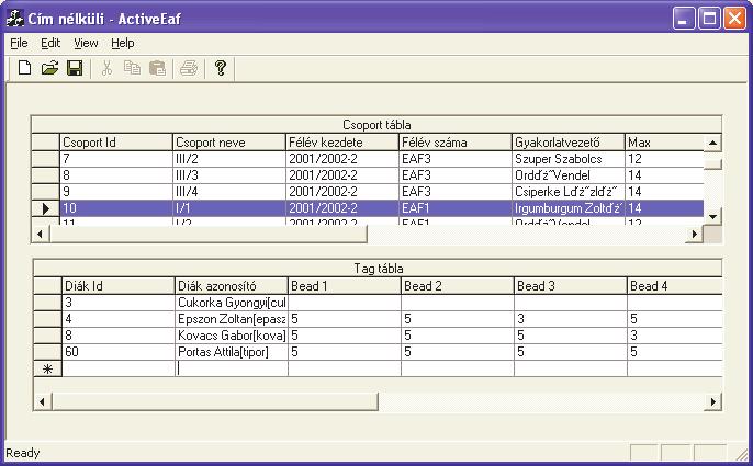 2. Az OnBeforeUpdateGridTag () eseménykezelı definiálása void void CActiveEafView::OnBeforeUpdateGridTag(short FAR* Cancel) m_gridcsoport.setcol(0); CString csop = m_gridcsoport.gettext(); m_gridtag.