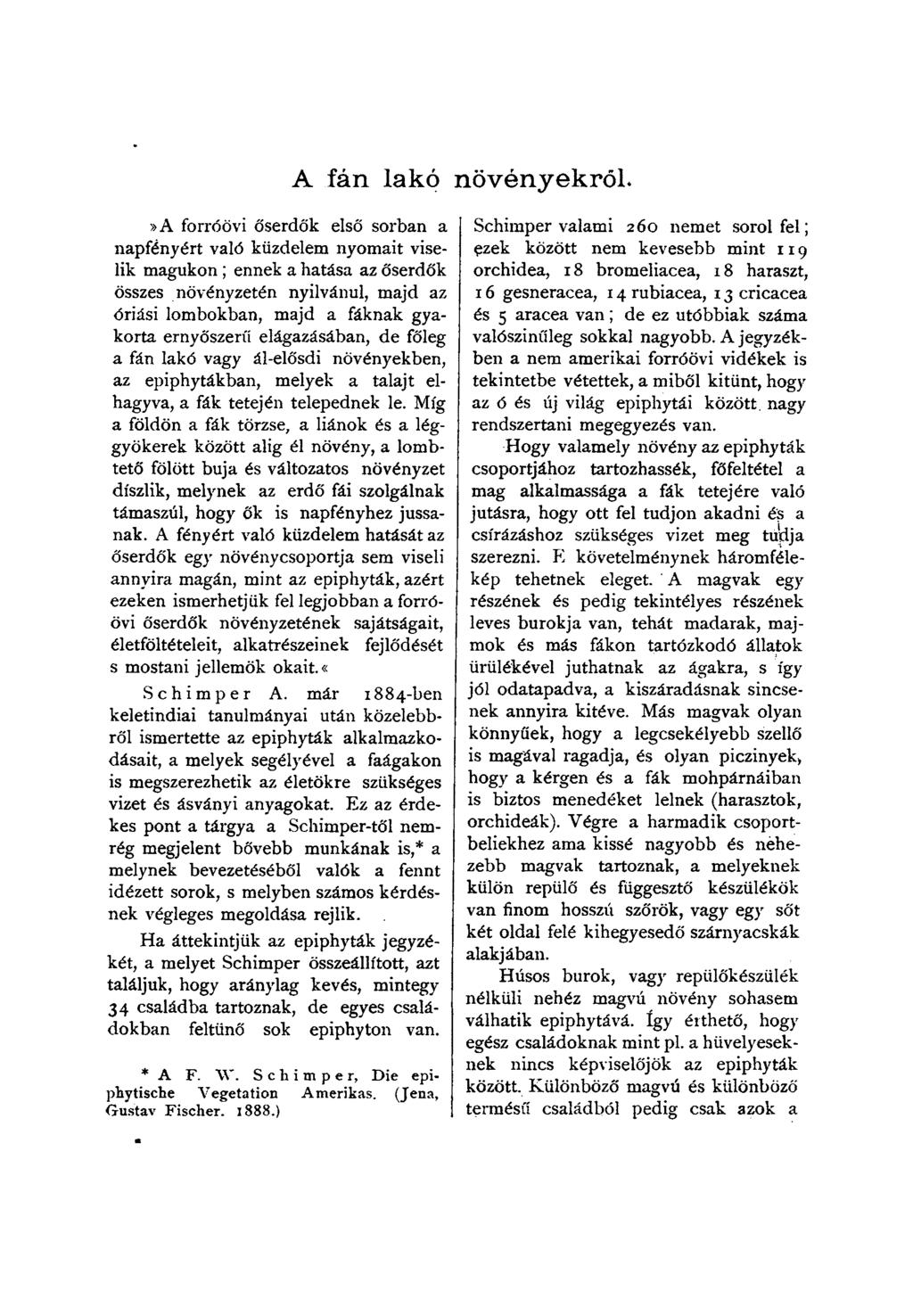 A fán lakó n ö v én y ek rő l.