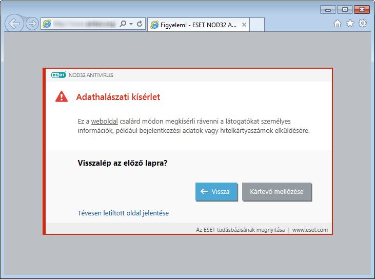 Megjegyzés Az engedélyezőlistán szereplő lehetséges adathalász webhelyek alapértelmezés szerint néhány óra múlva lejárnak.