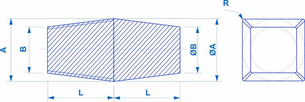 315 C PER 1310 PER 1613 PER 1916 PER 2522 A B L R 15,9 19,1 9,5 15,9 22,2 15,9 19,1 19,1 0,5 0,5 0,8 1,0