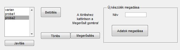 4.5. ábra. Adatmegadási felület törlés esetén.