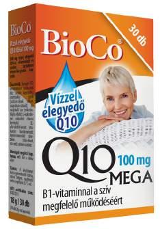 BioCo Vízzel elegyedő Q10 MEGA 100 mg kapszula, 30 db (133 Ft/db) A Q10 MEGA az elérhető legmagasabb dózisban (100 mg) tartalmazza a Q10 koenzimet, amelyet az idős korosztály számára kifejezetten