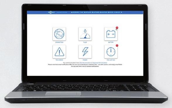 A ködgenerátor e-mail értesítést küld, ha szervizkiszállás szükséges.