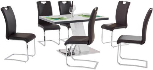 80cm-ig kihúzható afix Étkezőasztal, (60cm széles) magasfényű fehér MDF lappal és lábazattal, Szé/Ma/Mé: kb. 60/76/90cm 59.,- bkihúzható étkezőasztal, kb.