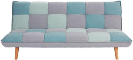 ,- ** KANAPÉÁGY ágyneműtartóval 79 - % KANAPÉÁGY, steppelt patchwork mintával, szürke-mentazöld-világoskék szövet kombinációban, fa lábakkal, ágyfunkcióval, terhelhetőség: kb. max.