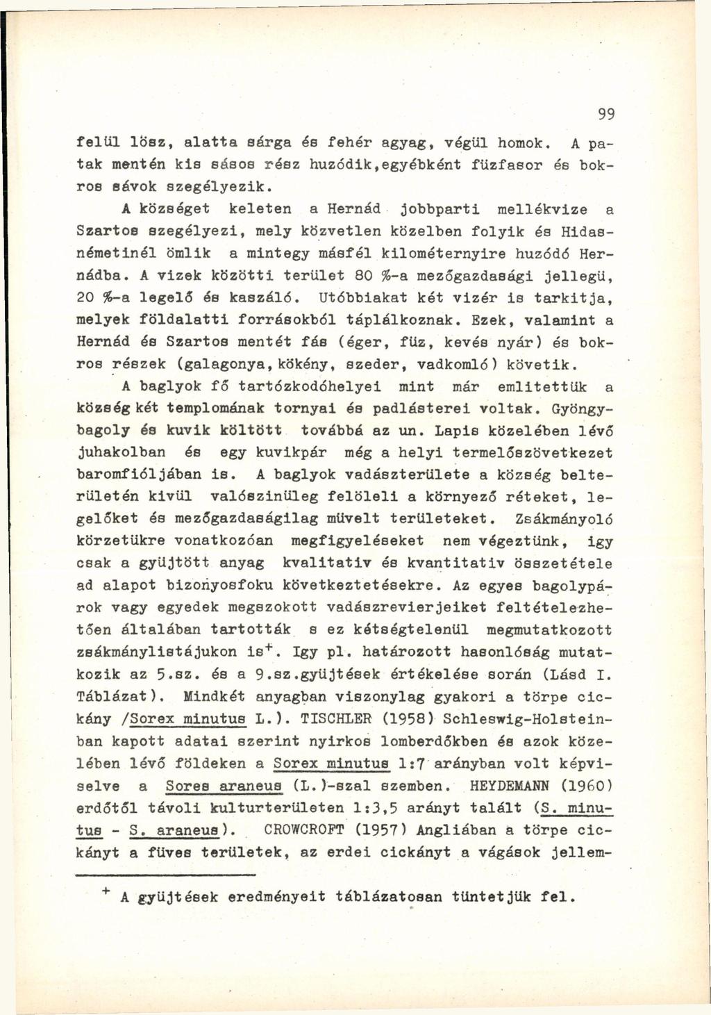 felül lösz, alatta sárga és fehér agyag, végül homok. A patak mentén kis sasos rész húzódik,egyébként füzfasor és bokros sávok szegélyezik.