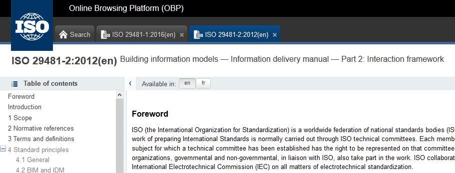Szabványosítás ISO 29481 Building information models Information delivery manual ISO 29481-1:2016 (Part 1): Methodology and format ISO 29481-1:2012