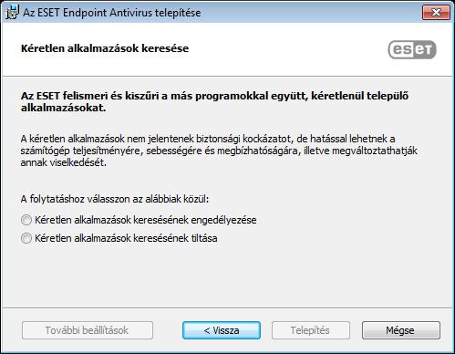 A telepítés befejeződése után felszólítást kap az ESET Endpoint Antivirus aktiválására. Speciális telepítés (.