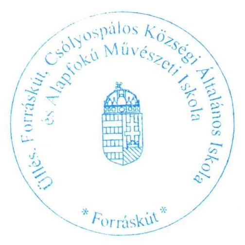Záró rendelkezések 1. Ezt a Szervezeti és Működési Szabályzatot a nevelőtestület 2018.augusztus 31-én fogadta el. Forráskút, 2018. augusztus 31. Diákönkormányzat véleménye: P.H.