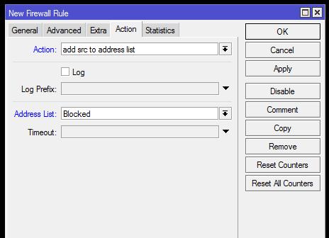 Address List Firewall action segítségével automatikusan