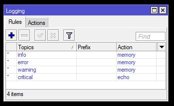 Alapbeállítás esetén a RouterOS loggol bizonyos eseményeket.