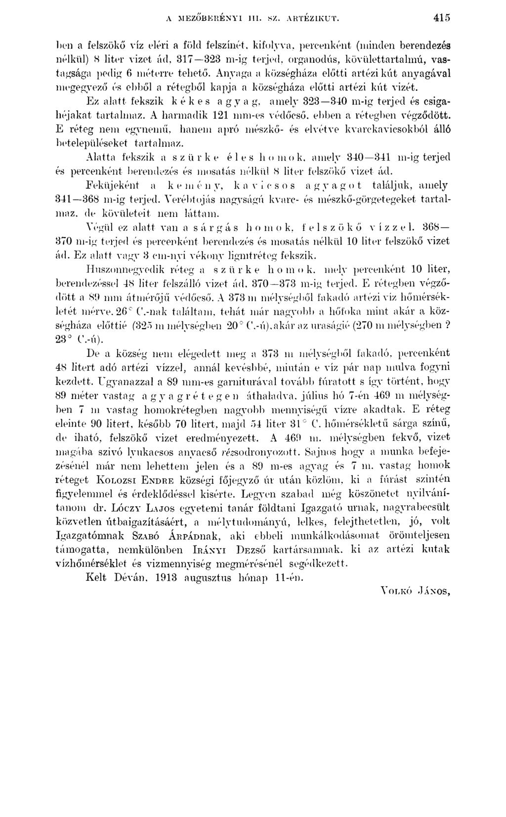 A MEZOBEIíÉNYI III. SZ. ARTEZIKUT.