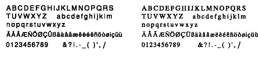 Betűhímzés táblája Méretek: (L) 30 mm (1-3/16 ), (M) 15mm (9/16 ), (S) 7,5 mm (1/4 ).