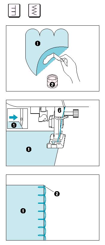 RÁTÉTEK 1. Erősítse a rátétet a szövethez. Rátét Textilragasztó * A rátétet textilragasztó vagy tűzőöltés segítségével kell rögzíteni, hogy varrás közben ne mozduljon el. 2.
