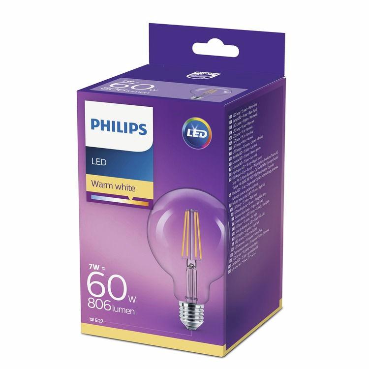 PHILIPS LED Gömb 7 W (60 W) E27 Meleg fehér Nem szabályozható A jól láthatóságra tervezve A megszokott formák, melyeket ismer és kedvel.