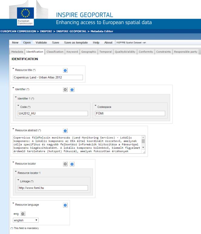 METADATA EDITING Meta-adat format and content INSPIRE core metadata XML / PDF Meta-data creation Harmonization of meta-data requirements Primary service of